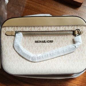 Michael Kors Tan and Cream Crossbody Bag